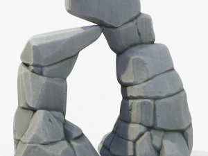 Stylized Rock Cliff Stone Gate 3D Model