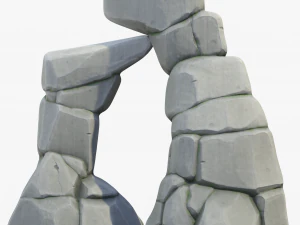 Stylized Rock Cliff Stone Gate 3D Model
