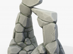 Stylized Rock Cliff Stone Gate Model 3D