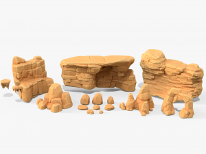 Stylized Sandstone Rock Pack 3Dモデル