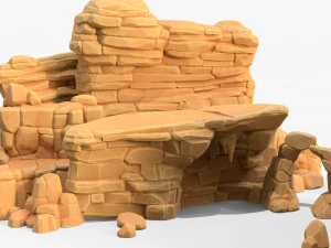 Stylized Sandstone Rock Pack 3D Model