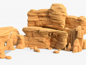 Stylized Sandstone Rock Pack 3Dモデル