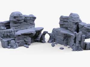 Stylizowany pakiet kamiennych skał Model 3D