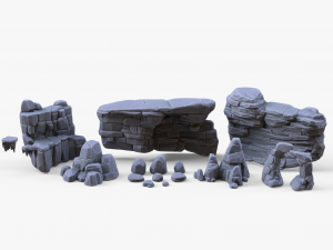 Stylized Stone Rock Pack Modello 3D