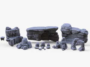 Stylized Stone Rock Pack 3D Model