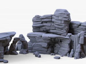 Stylized Stone Rock Pack 3D Model