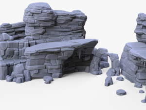 Stylized Stone Rock Pack Modello 3D