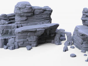 Stylized Stone Rock Pack 3D Model