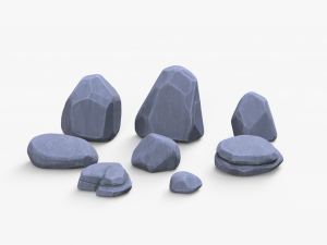 Stylized Stone Rock Pack Modello 3D