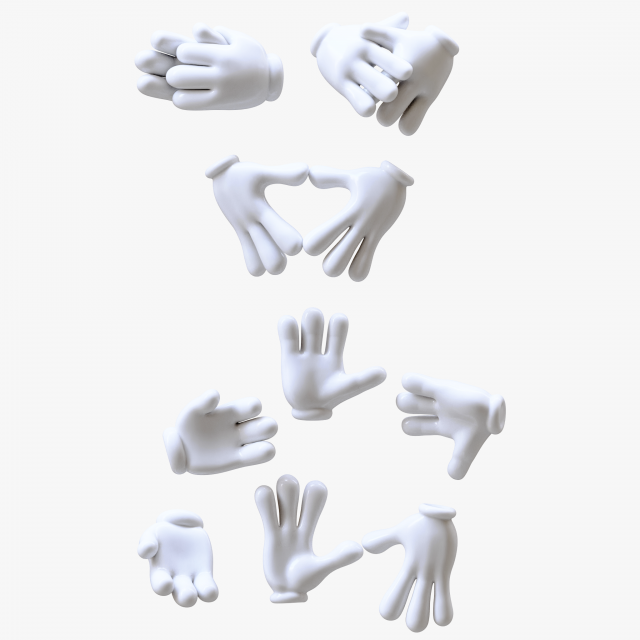Cartoon Stylized Hand 3D Модель .c4d .max .obj .3ds .fbx .stl .blend 