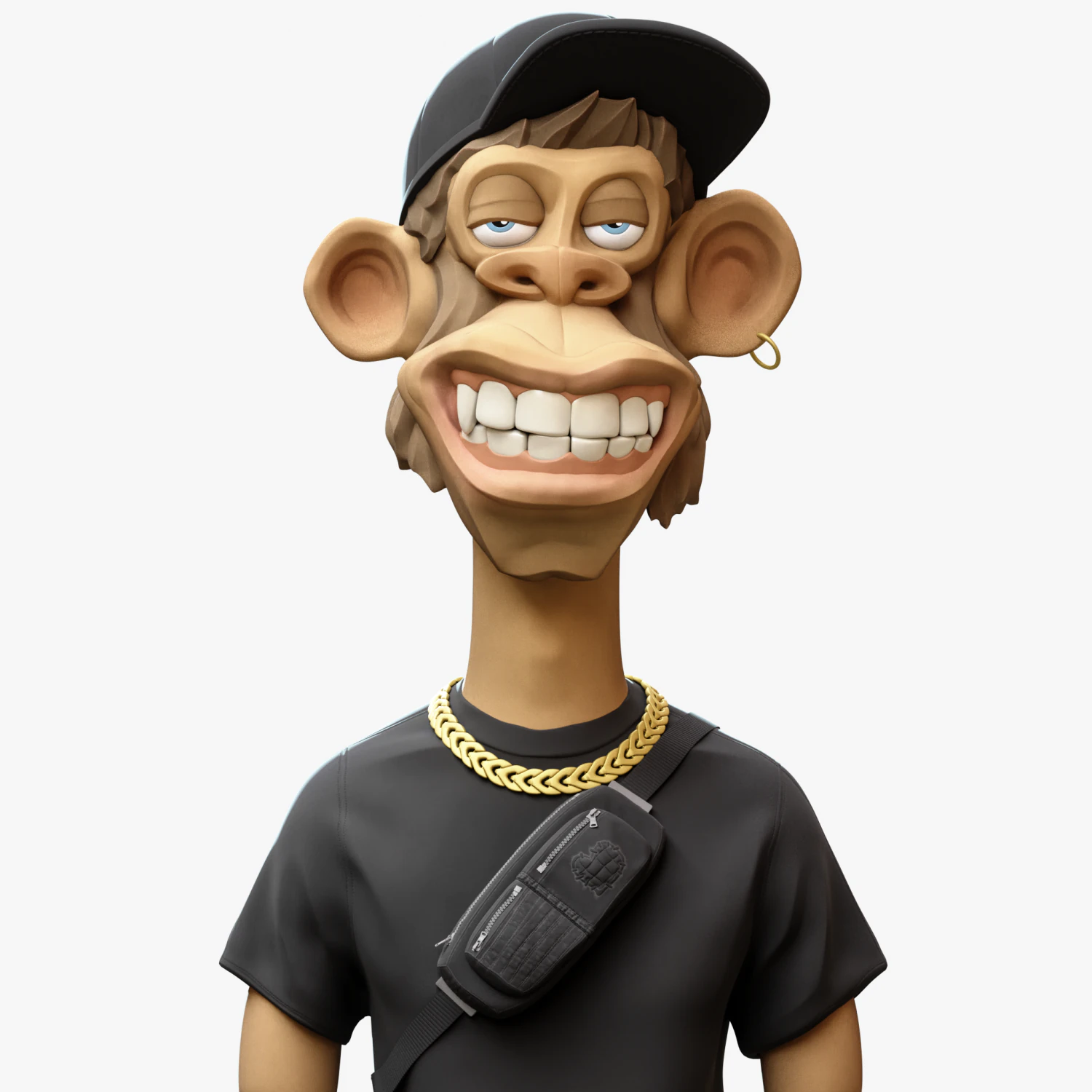 Stylized Monkey Bust Dude Sculpture 3D Model .c4d .max .obj .3ds .fbx .stl .blend 