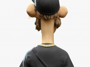 Stylized Monkey Bust Dude Sculpture Modello 3D
