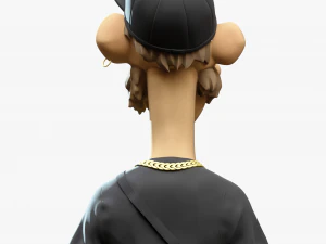 Stylized Monkey Bust Dude Sculpture 3D Model