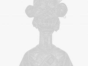 Stylized Monkey Bust Dude Sculpture Modello 3D