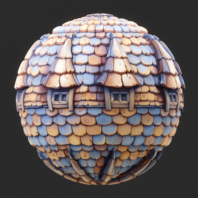 Stylized Roof Seamless Texture CG 纹理 .c4d .max .obj .3ds .fbx .stl .blend 
