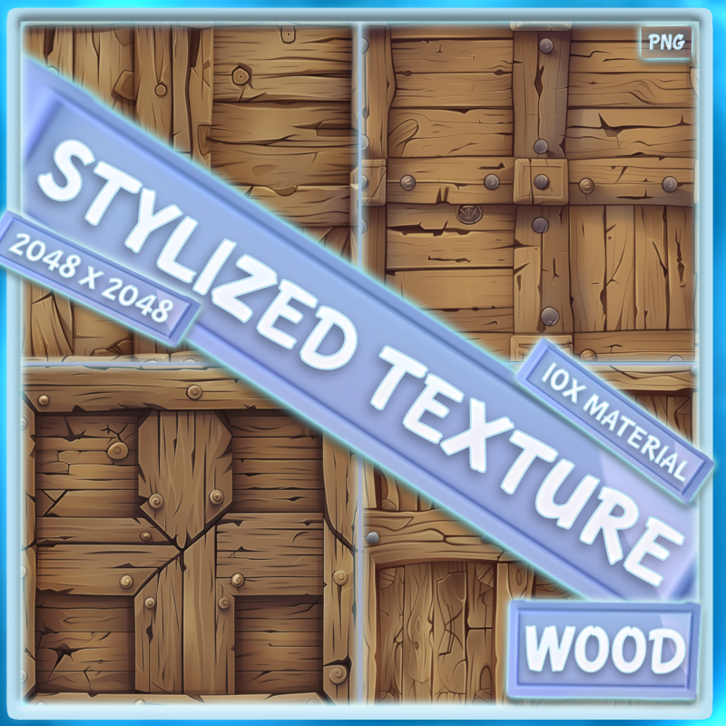 Stylized Wood Seamless Texture Pack CG 纹理 .c4d .max .obj .3ds .fbx .stl .blend 