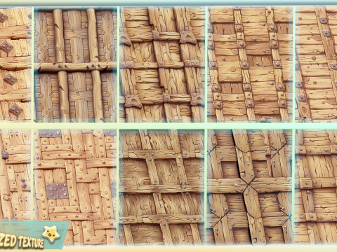 Stylized Wood Seamless Texture Pack CG 纹理