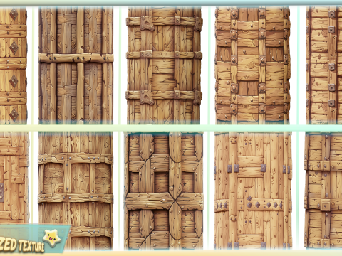 Stylized Wood Seamless Texture Pack CG 纹理