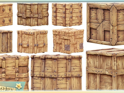 Stylized Wood Seamless Texture Pack CG 纹理