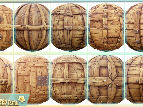 Stylized Wood Seamless Texture Pack CG 纹理