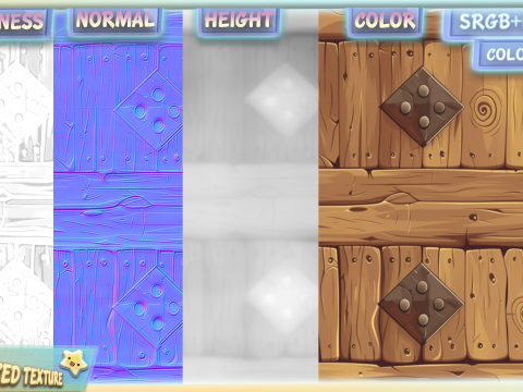 Stylized Wood Seamless Texture Pack CG 纹理