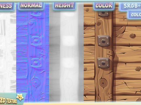 Stylized Wood Seamless Texture Pack CG 纹理