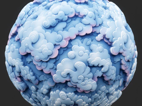 Textura sem costura de nuvens estilizadas Texturas CG