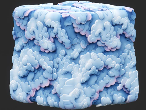 Textura sem costura de nuvens estilizadas Texturas CG