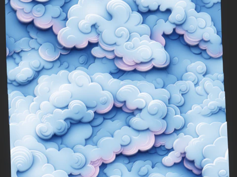 Textura sem costura de nuvens estilizadas Texturas CG