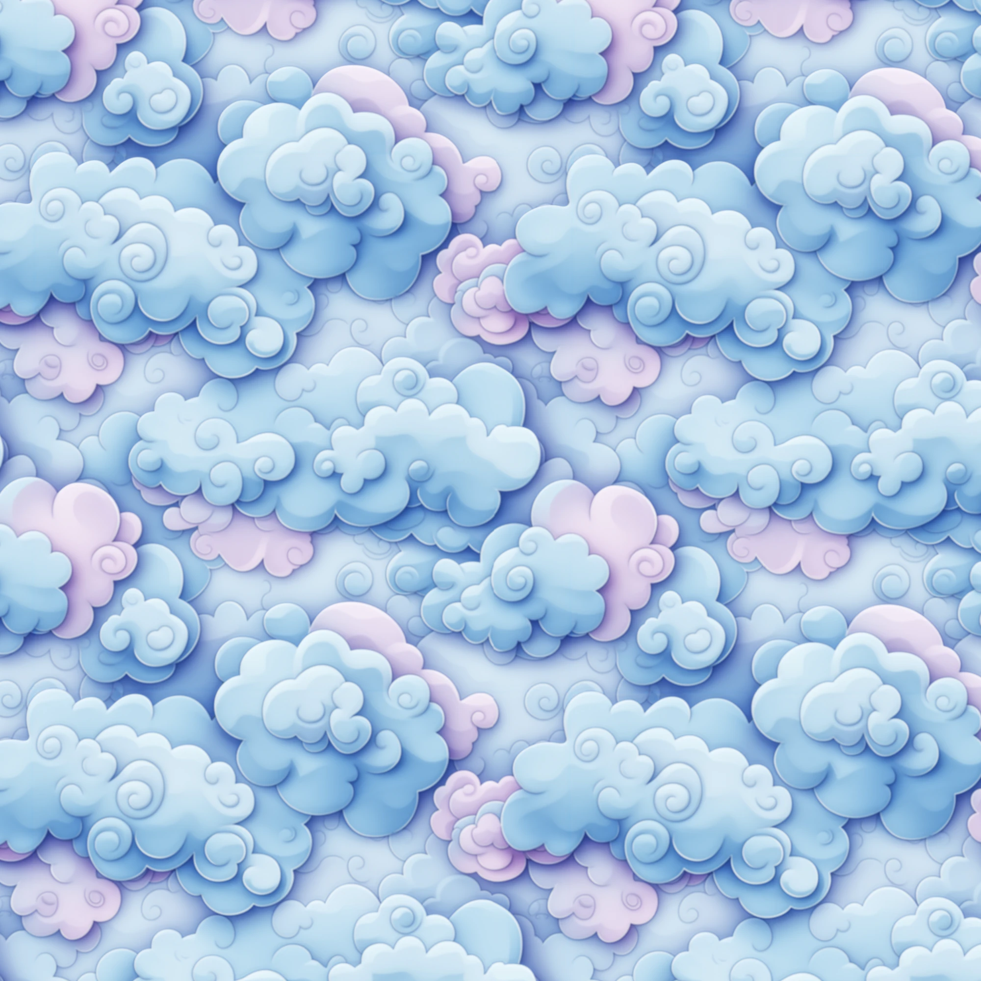 様式化された雲のシームレスなテクスチャ CG テクスチャ .c4d .max .obj .3ds .fbx .stl .blend 