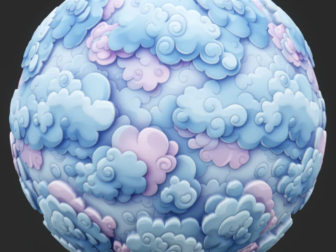 様式化された雲のシームレスなテクスチャ CG テクスチャ