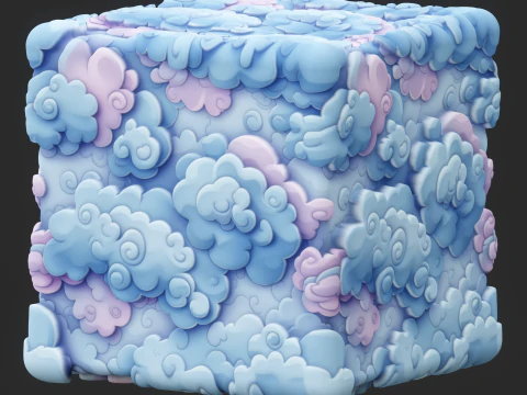 様式化された雲のシームレスなテクスチャ CG テクスチャ