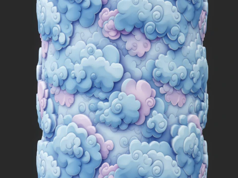 様式化された雲のシームレスなテクスチャ CG テクスチャ