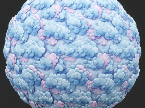 様式化された雲のシームレスなテクスチャ CG テクスチャ