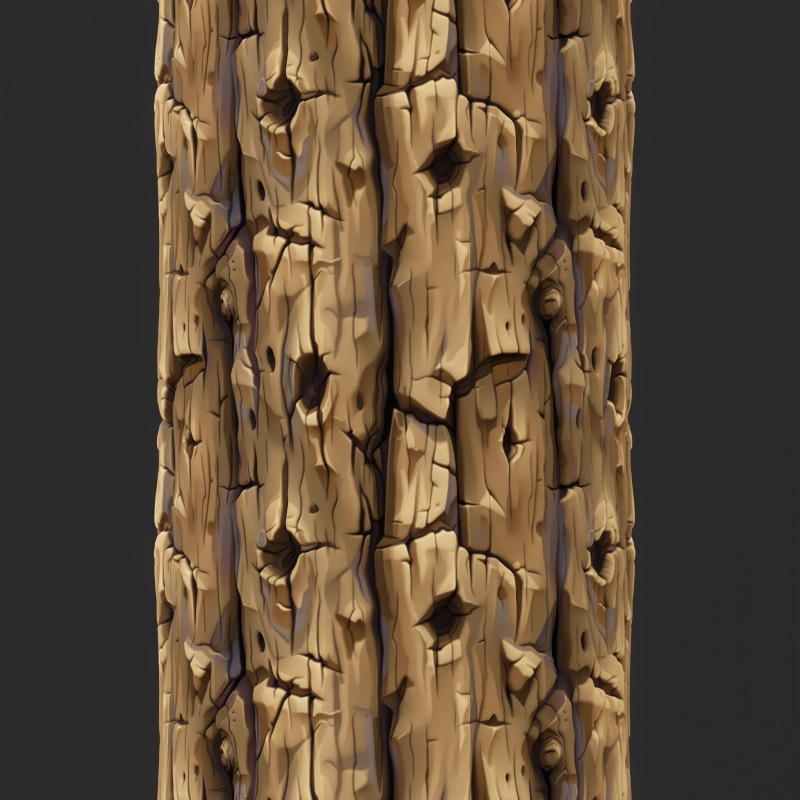 Stylized Bark Seamless Texture CG 纹理 .c4d .max .obj .3ds .fbx .stl .blend 