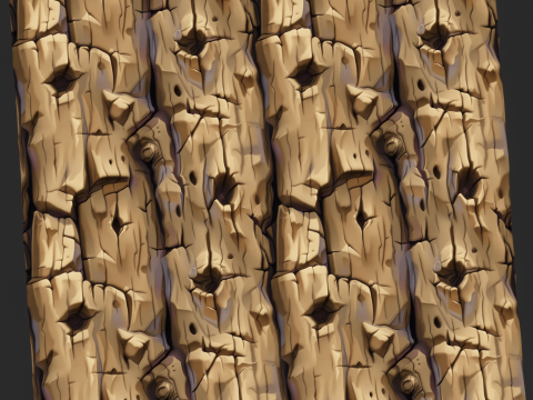 Stylized Bark Seamless Texture CG 纹理