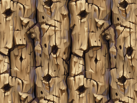 Stylized Bark Seamless Texture CG 纹理