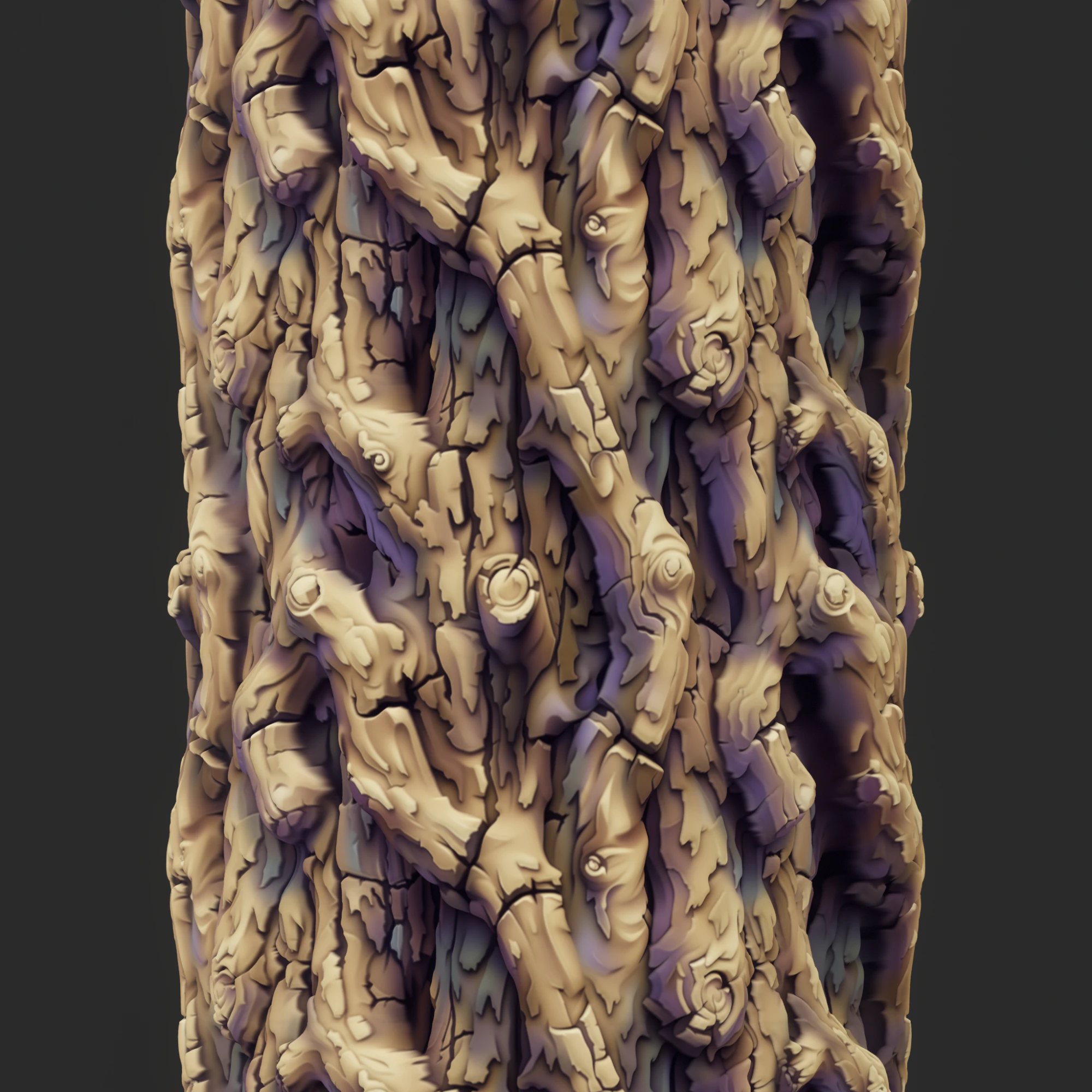 Stylized Bark Seamless Texture CG Textures .c4d .max .obj .3ds .fbx .stl .blend 