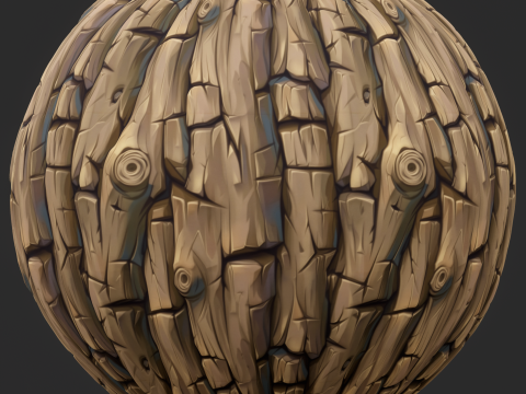 Stylized Bark Seamless Texture Tekstur CG