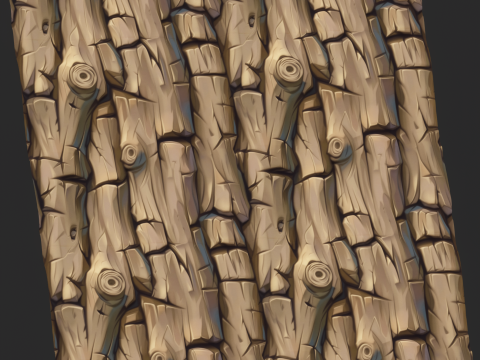 Stylized Bark Seamless Texture Tekstur CG