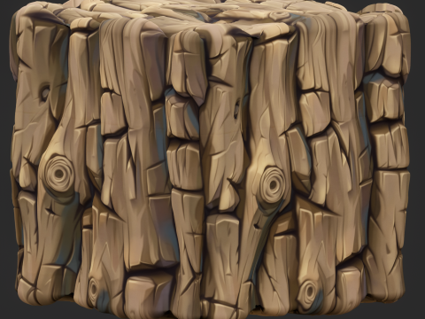 Stylized Bark Seamless Texture Tekstur CG