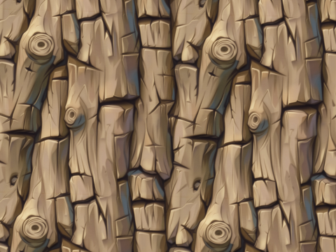 Stylized Bark Seamless Texture Tekstur CG