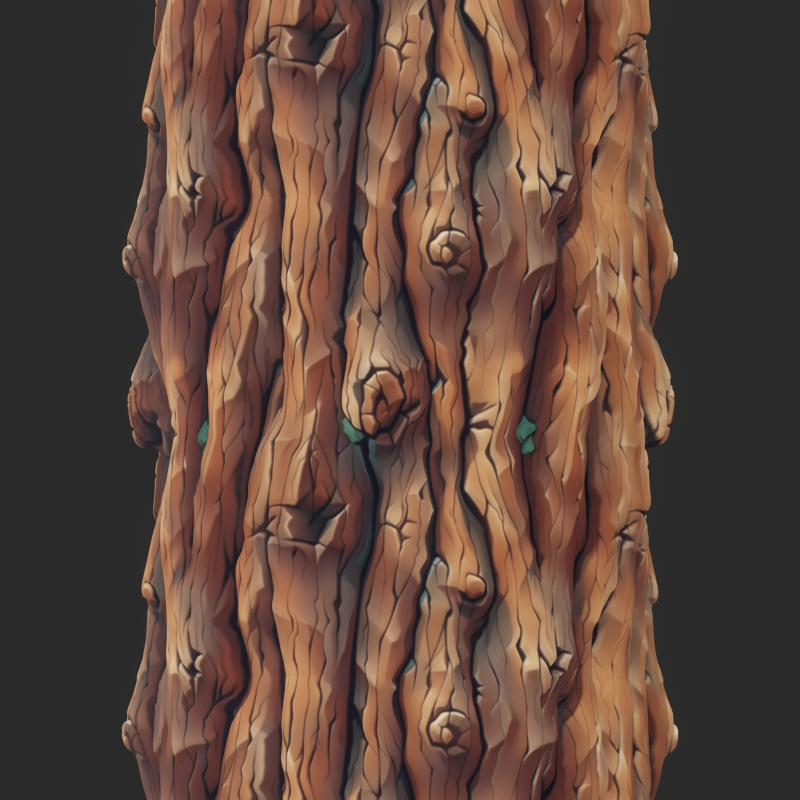 Stylized Bark Seamless Texture CG Текстуры .c4d .max .obj .3ds .fbx .stl .blend 