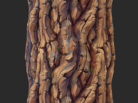 Stylized Bark Seamless Texture CG テクスチャ