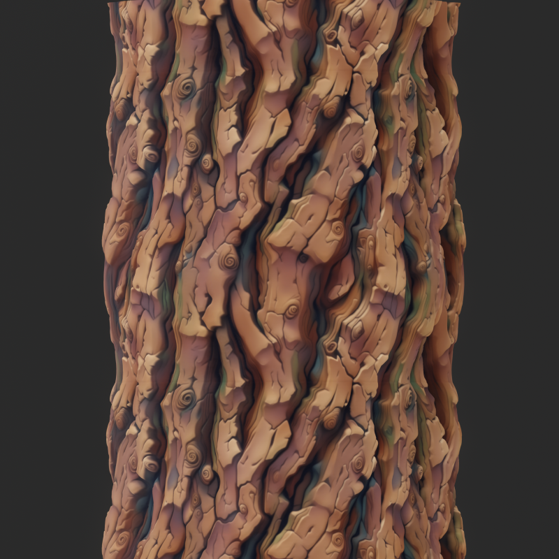 Stylized Bark Seamless Texture CG टेक्स्चर्स .c4d .max .obj .3ds .fbx .stl .blend 