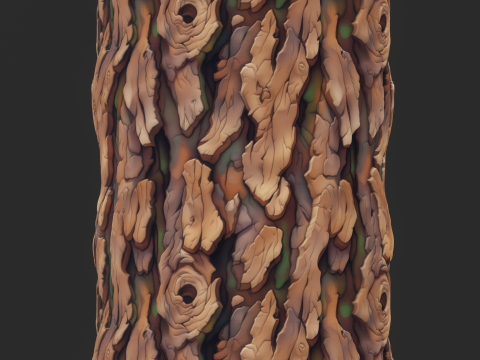 Stylized Bark Seamless Texture Texturas CG
