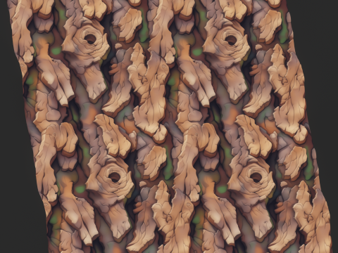 Stylized Bark Seamless Texture CG 텍스쳐