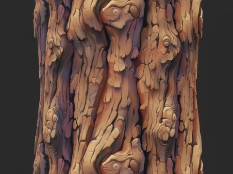 Stylized Bark Seamless Texture CG テクスチャ