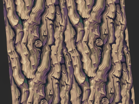 Stylized Bark Seamless Texture CG 纹理