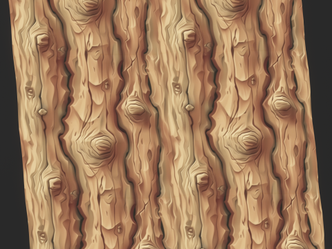 Stylized Bark Seamless Texture Tekstur CG